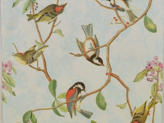 Декупажная салфетка №154 птицы на ветках, 1 шт Декупажная салфетка №154 птицы на ветках, 1 шт