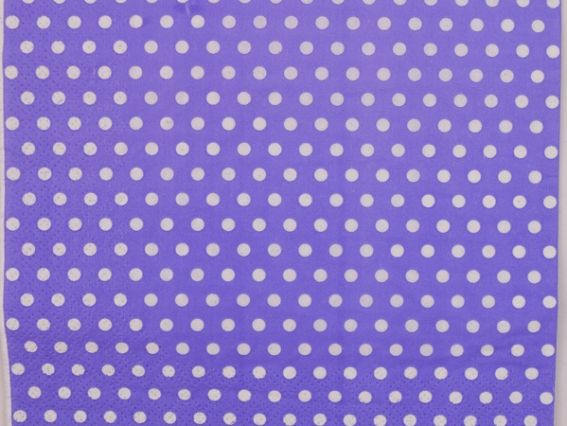 Декупажная салфетка №161 сиреневая в белых горох, 1 шт Декупажная салфетка №161 сиреневая в белых горох, 1 шт
