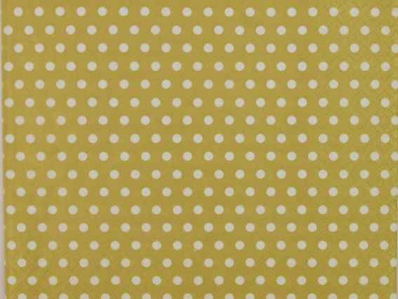 Декупажная салфетка №162 золотая в белых горох, 1 шт Декупажная салфетка №162 золотая в белых горох, 1 шт