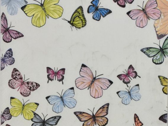Декупажная салфетка №163 маленькие бабочки, 1 шт Декупажная салфетка №163 маленькие бабочки, 1 шт
