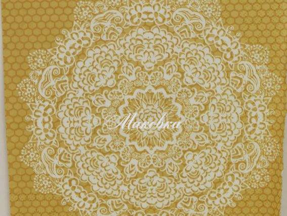 Декупажная салфетка №175 золотая с белыми кружевами 1 шт Декупажная салфетка №175 золотая с белыми кружевами 1 шт