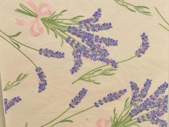 Декупажная салфетка №194 Фоновая, лаванда на бледно-розовом фоне, 1 шт  Декупажная салфетка №194 Фоновая, лаванда на бледно-розовом фоне, 1 шт 