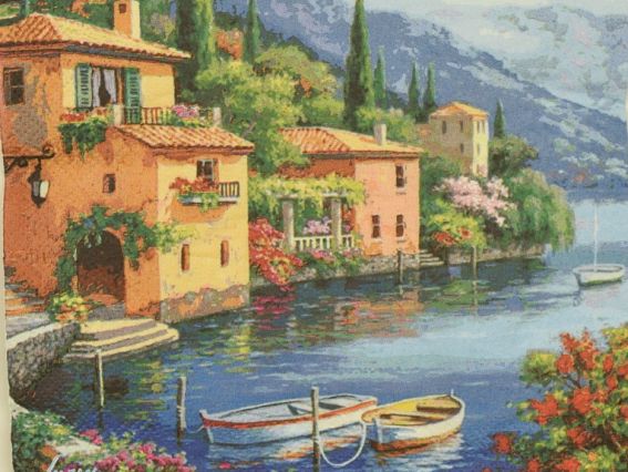 Декупажная салфетка №198 Гавань в цветах, 1 шт  Декупажная салфетка №198 Гавань в цветах, 1 шт 