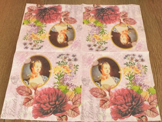 Cалфетка для декупажа №213 Женский портрет и цветы, 1 шт 