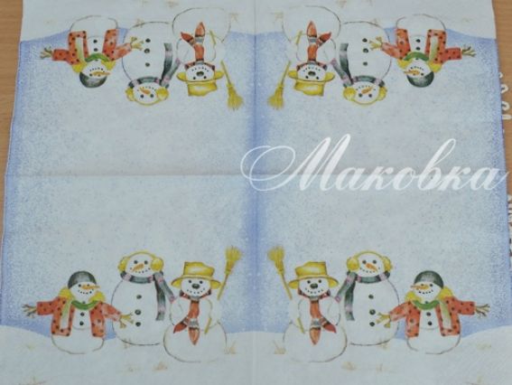 Декупажна серветка №22 сніговики