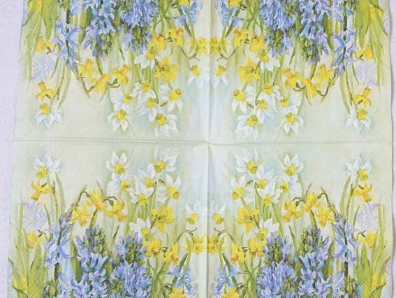 Серветка для декупажу №226 Нарциси та гіацинти, 1 шт.