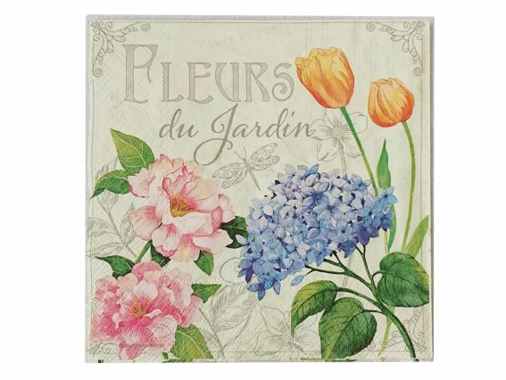 Декупажна серветка №227 Гортензія, тюльпан, півонія, 1 шт. Декупажна серветка №227 Гортензія, тюльпан, півонія, 1 шт.
