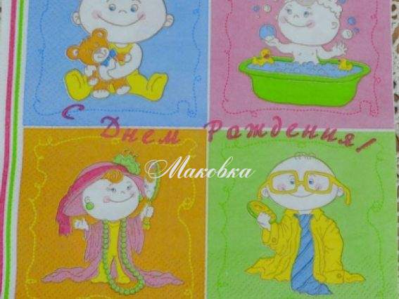 Декупажна серветка №23 З днем народження