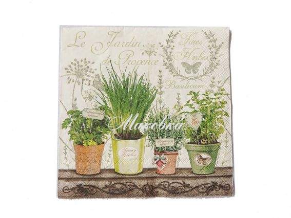 Декупажна серветка №230 Трави в горщиках 1 шт