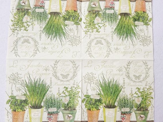 Cалфетка для декупажа №230 Цветы в горшочках  1 шт