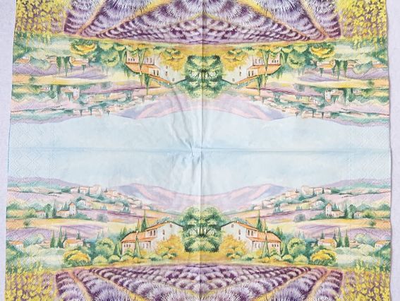 Серветка для декупажу №231 231Краєвид з лавандовими полями, 1 шт