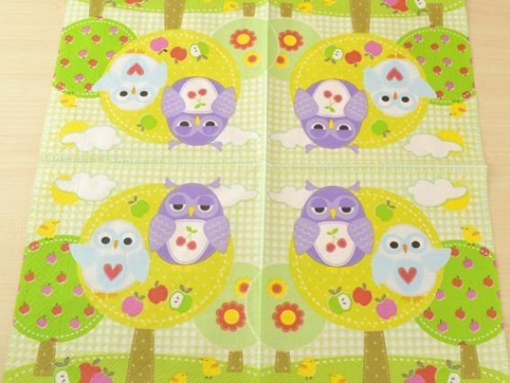 Декупажна серветка Сови на дереві №33