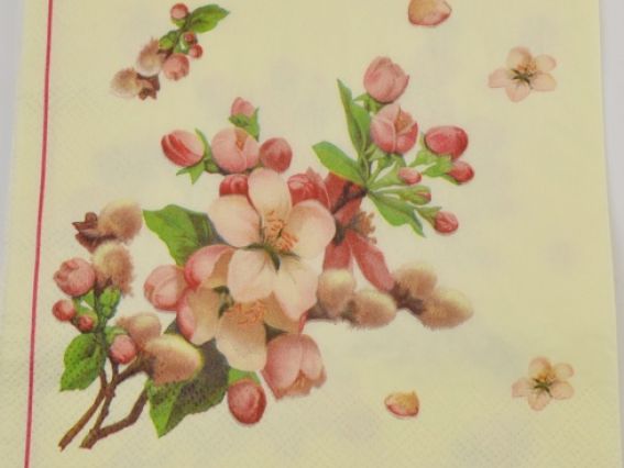 Декупажная салфетка №35 весенняя ветка с цветами Декупажная салфетка №35 весенняя ветка с цветами