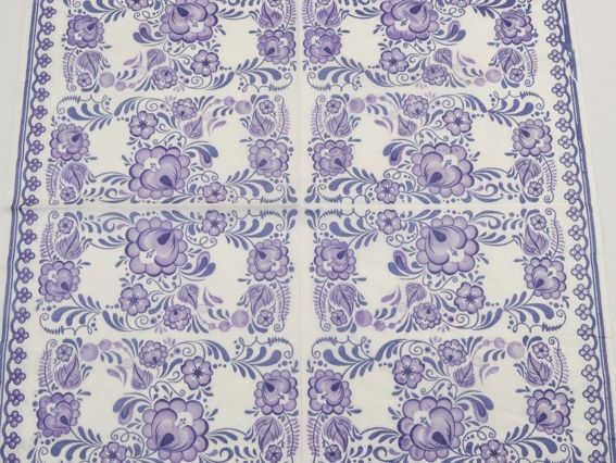 Декупажная салфетка №37 роспись в синих тонах