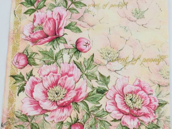 Декупажная салфетка №56 Розовые пионы Декупажная салфетка №56 Розовые пионы