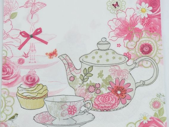 Декупажная салфетка №58 Чаепитие в розовых тонах Декупажная салфетка №58 Чаепитие в розовых тонах