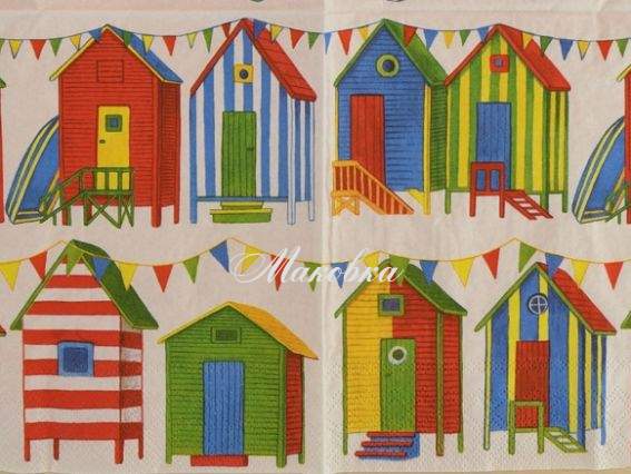 Декупажна серветка №78 Пляжні будиночки