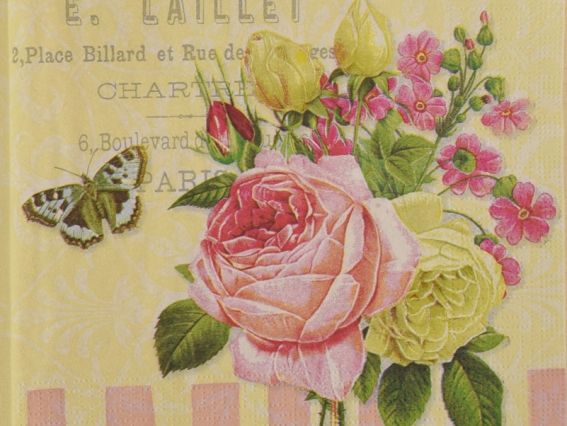 Декупажная салфетка №80 Букет с розами, Laillet Декупажная салфетка №80 Букет с розами, Laillet