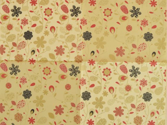 Cалфетка для декупажа №98 Фоновая бежевая с полевыми цветами, 1 шт  