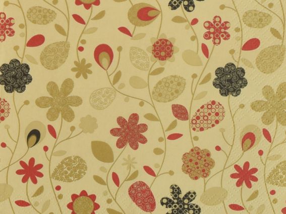 Декупажная салфетка №98 Фоновая бежевая с полевыми цветами, 1 шт Декупажная салфетка №98 Фоновая бежевая с полевыми цветами, 1 шт