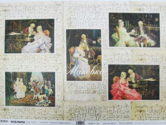 Рисовая бумага для декупажа Развлечения Казановы, 35х50 см, TO DO 91937