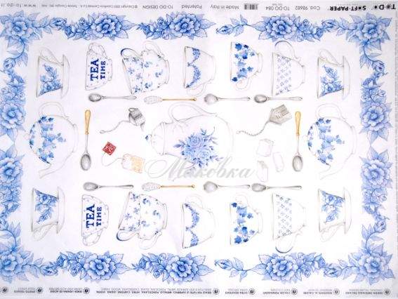 Декупажная карта Чайный сервиз, 50х70 см, TO DO