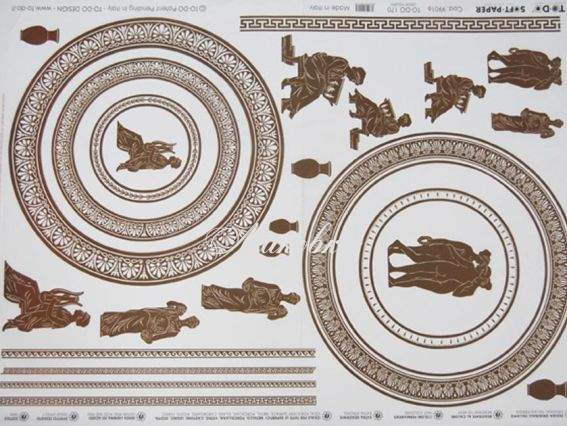 Декупажная карта Греция, Круглый орнамент, 50х70см, TO DO