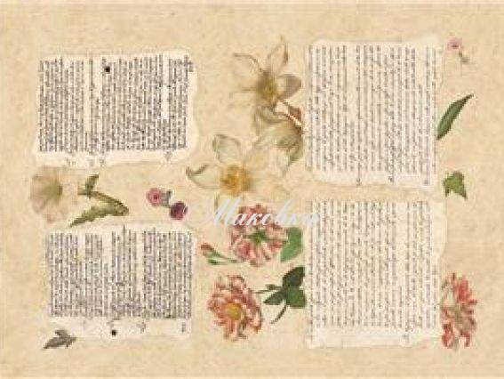 Декупажная карта Письма и цветы, 50х70 см, TO DO