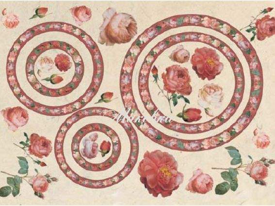 Декупажная карта Розы и круги (трояндовий орнамент), 50х70 см, TO DO