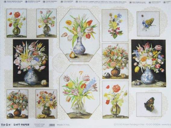 Декупажная карта Цветочные вазы, 50х70 см, TO DO 90790
