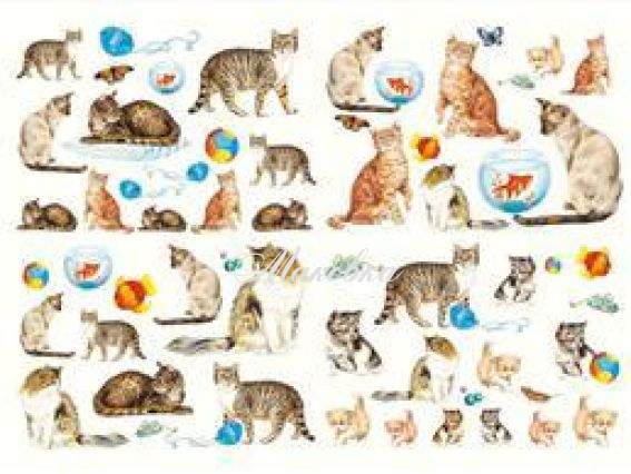 Декупажная карта Котики, 50х70 см, TO DO 98742