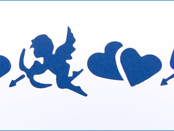 Трафарет пластиковый 10х25см, ST028, Купидон и сердце Трафарет пластиковый 10х25см, ST028, Купидон и сердце