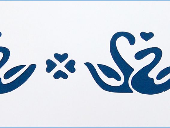 Трафарет пластиковый 10х25см,  ST032, Лебеди Трафарет пластиковый 10х25см,  ST032, Лебеди