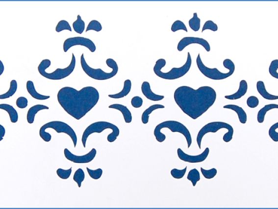Трафарет пластиковый 10х25см, ST027, Орнамент с сердцами Трафарет пластиковый 10х25см, ST027, Орнамент с сердцами