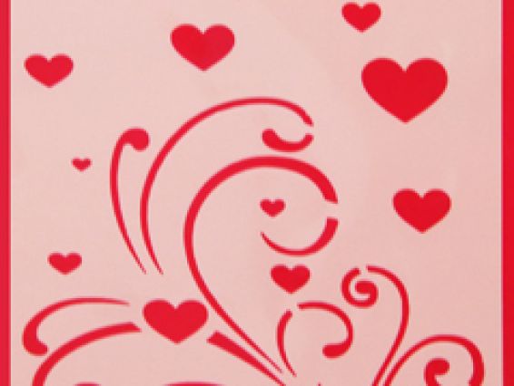 Трафарет многоразовый 11х33 см, №119, Серия Сердечки, АРТ Трафарет многоразовый 11х33 см, №119, Серия Сердечки, АРТ