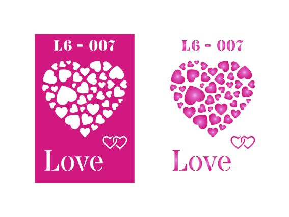Трафарет L6-007 День Влюбленных , пластик. 100х150мм, ХбС Трафарет L6-007 День Влюбленных , пластик. 100х150мм, ХбС