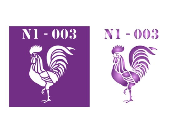 Трафарет N1-003 Нов.Год петух, пластик. 90х90мм, ХбС Трафарет N1-003 Нов.Год петух, пластик. 90х90мм, ХбС