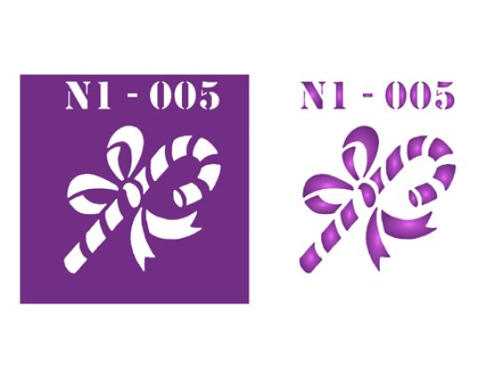 Трафарет N1-005 Нов.Год Леденец, пластик. 90х90мм, ХбС Трафарет N1-005 Нов.Год Леденец, пластик. 90х90мм, ХбС