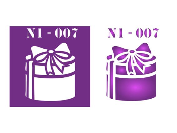 Трафарет N1-007 Нов.Год Подарокц, пластик. 90х90мм, ХбС Трафарет N1-007 Нов.Год Подарокц, пластик. 90х90мм, ХбС