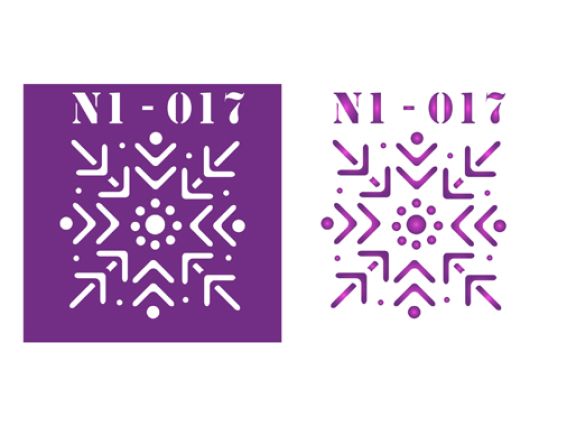 Трафарет N1-017 Нов.Год снежинка, пластик. 90х90мм, ХбС Трафарет N1-017 Нов.Год снежинка, пластик. 90х90мм, ХбС