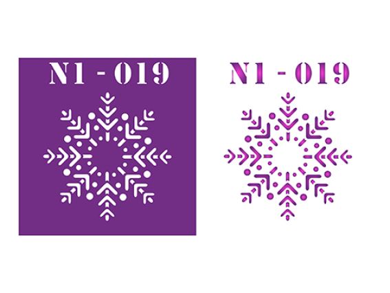 Трафарет N1-019 Нов.Год снежинка, пластик. 90х90мм, ХбС Трафарет N1-019 Нов.Год снежинка, пластик. 90х90мм, ХбС
