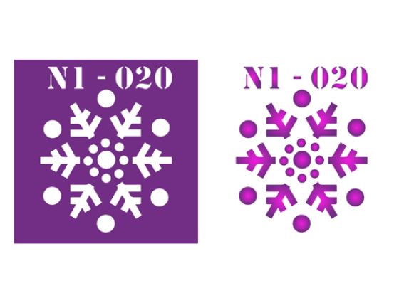 Трафарет N1-020 Нов.Год снежинка, пластик. 90х90мм, ХбС Трафарет N1-020 Нов.Год снежинка, пластик. 90х90мм, ХбС