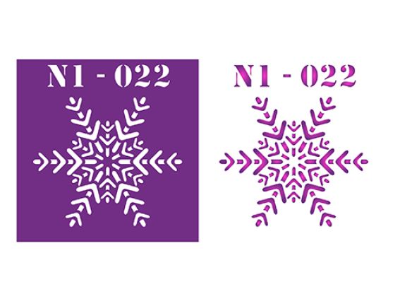 Трафарет N1-022 Нов.Год снежинка, пластик. 90х90мм, ХбС Трафарет N1-022 Нов.Год снежинка, пластик. 90х90мм, ХбС