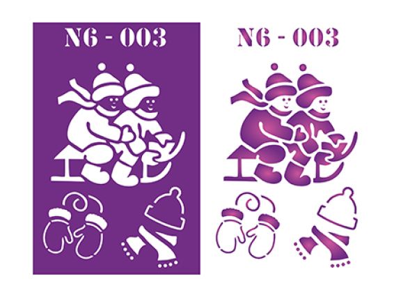 Трафарет N6-003 Нов.Год , пластик. 100х150мм, ХбС Трафарет N6-003 Нов.Год , пластик. 100х150мм, ХбС