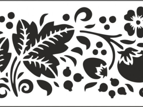 Трафарет пластиковый 10х25 см, Бордюр хохлома, 13746568, РОСА Трафарет пластиковый 10х25 см, Бордюр хохлома, 13746568, РОСА