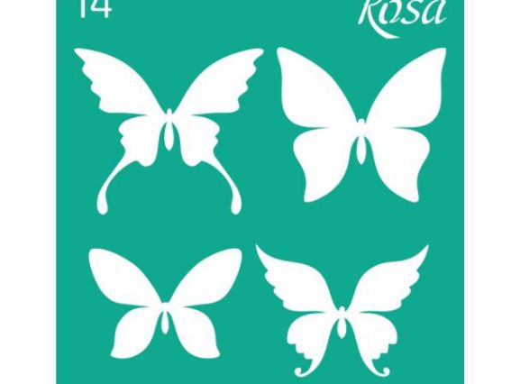 Трафарет самоклеющийся №14, Бабочки, 9х10 см Трафарет самоклеющийся №14, Бабочки, 9х10 см