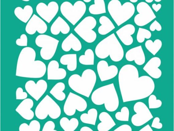 Трафарет самоклеющийся фоновый №1402, серия Влюбленные серца, 13х20 см, №3010 Трафарет самоклеющийся фоновый №1402, серия Влюбленные серца, 13х20 см, №3010