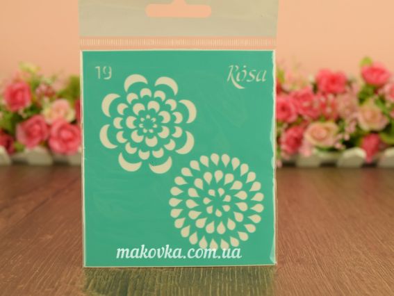Трафарет самоклеющийся фоновый №19 (два цветка), серия Love , 9х10 см, ROSA Talent Трафарет самоклеющийся фоновый №19 (два цветка), серия Love , 9х10 см, ROSA Talent