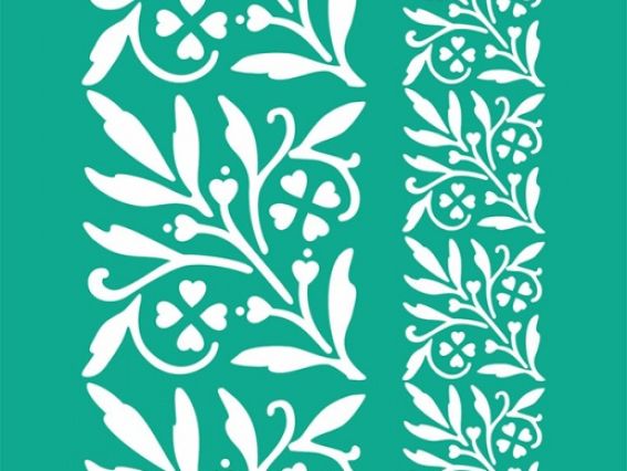 Трафарет самоклеючий Бордюрний серія Квіти, 13х20 см №2 ROSA Трафарет самоклеючий Бордюрний серія Квіти, 13х20 см №2 ROSA