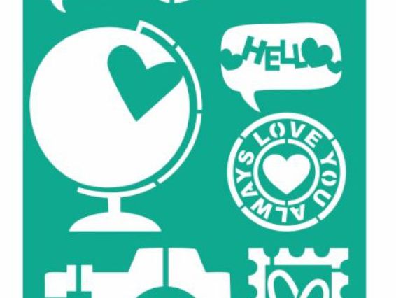 Трафарет самоклеющийся №2011, серия Love , Фотоаппарат, глобус 13х20 см, ROSA Talent Трафарет самоклеющийся №2011, серия Love , Фотоаппарат, глобус 13х20 см, ROSA Talent